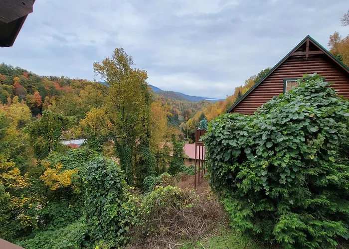 Smoky Heights Overlook, Luxury Log Cabin, Mountain & City Views