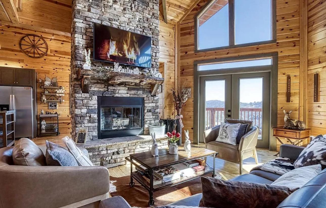 Villa Hawk's View Log Cabin -mountains In Gatlinburg.