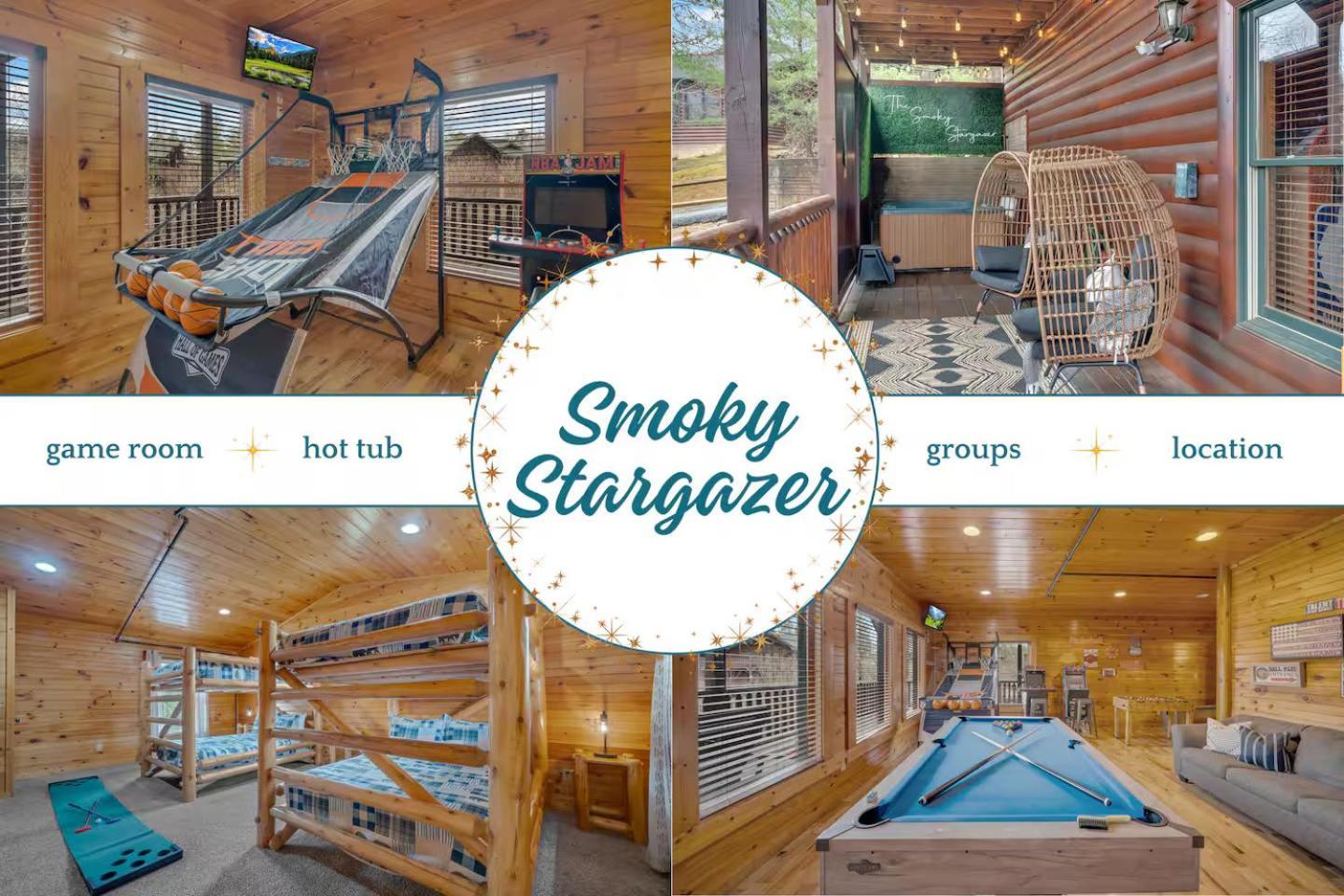 Smoky Stargazer Pet Friendly For Groups With Game And Arcade * Gatlinburg