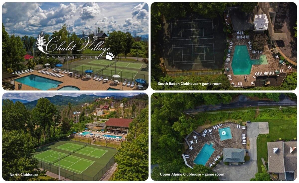 Smokies View Pools Pickleball Wood Fireplace Hottub Early Check Chalet Gatlinburg